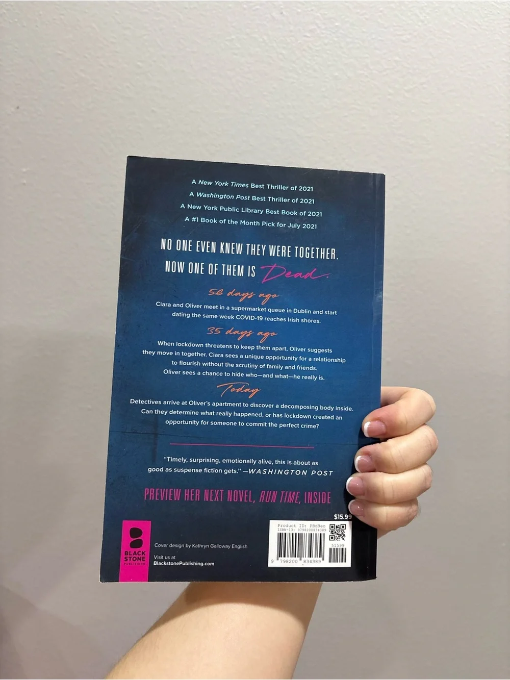 56 Days by — Blue & Pink Cover Coffee Table Book